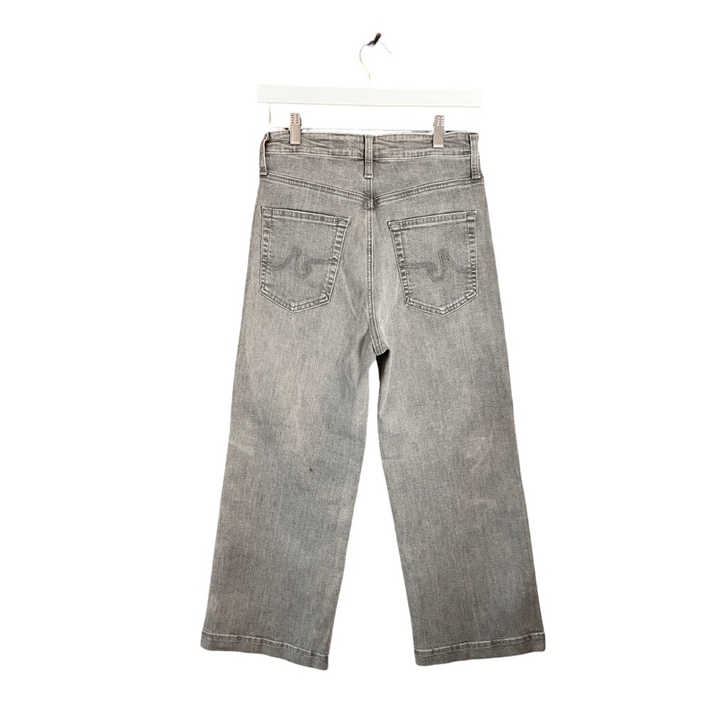 New AG Adriano Goldschmied High Rise Wide Leg Cropped Denim Jeans 27 Light Gray - Picture 7 of 16